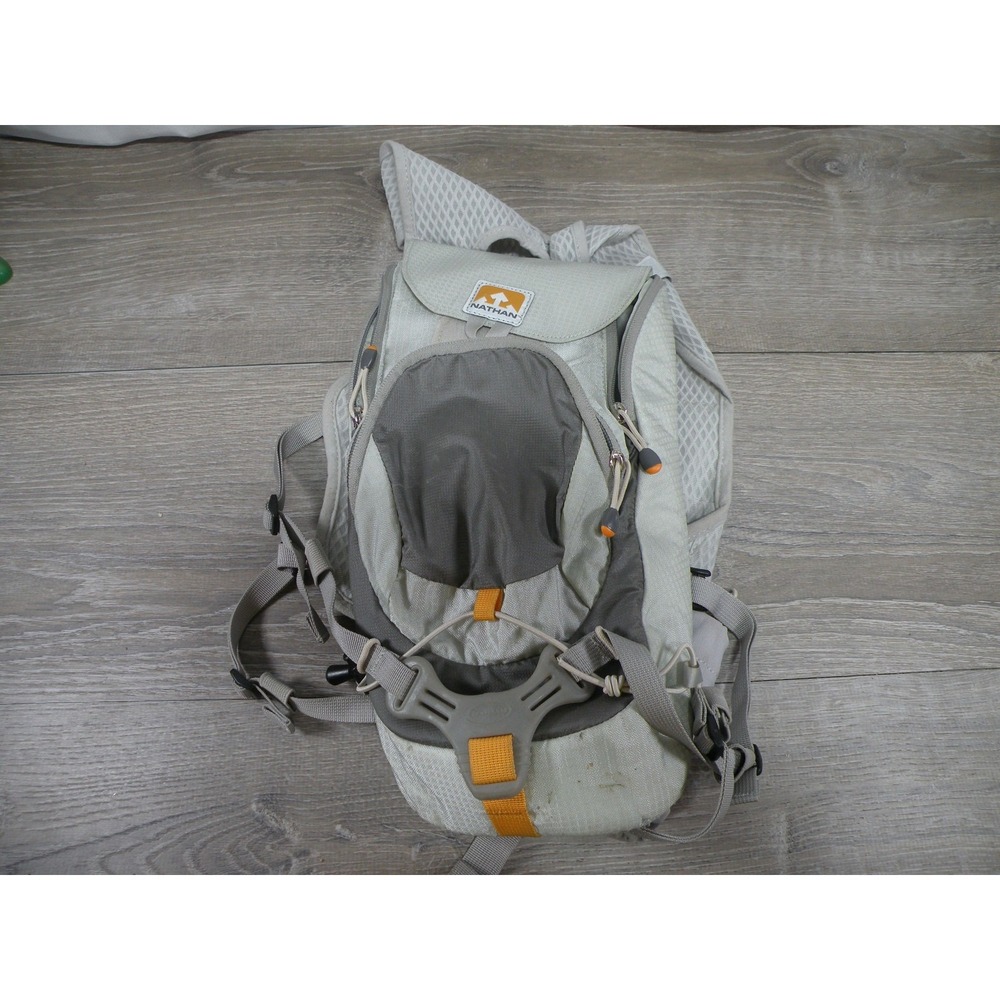 Nathan Hydration Vest Running Race Pack Backpack Grey Orange Trail Marathon Gym